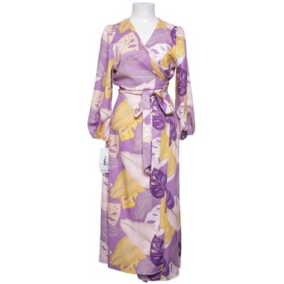 Sillu, Wickelkleid, Größe: S, Lila/Gelb/Beige, Elasthan/Polyester, Blumen #dlw