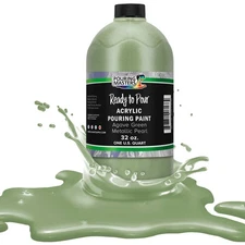 Pouring Masters Agave Green Metallic Pearl 32oz (Quart) Pouring Paint