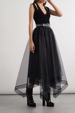 £1405 Alexander Mcqueen Tulle Mesh Layered Skirt - Size 36 IT