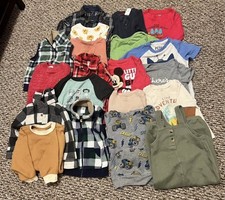 Lot Of 20 Boy Clothes 18 Months Shirts Vests And Flannels Cat And Jack Carters