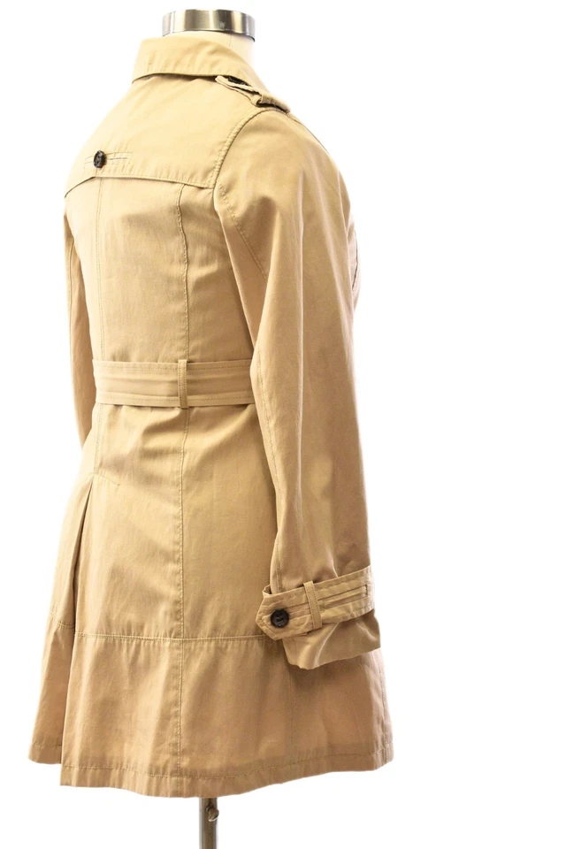 Trench coat Green Envy caqui para mujer chaqueta con cinturón doble botonadura de mezcla de algodón Foto 2 de 4