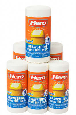 Hero Swing Duft Müllbeutel Einlagen 60L| Umweltfreundlich, reißen, stark & frisch weiß