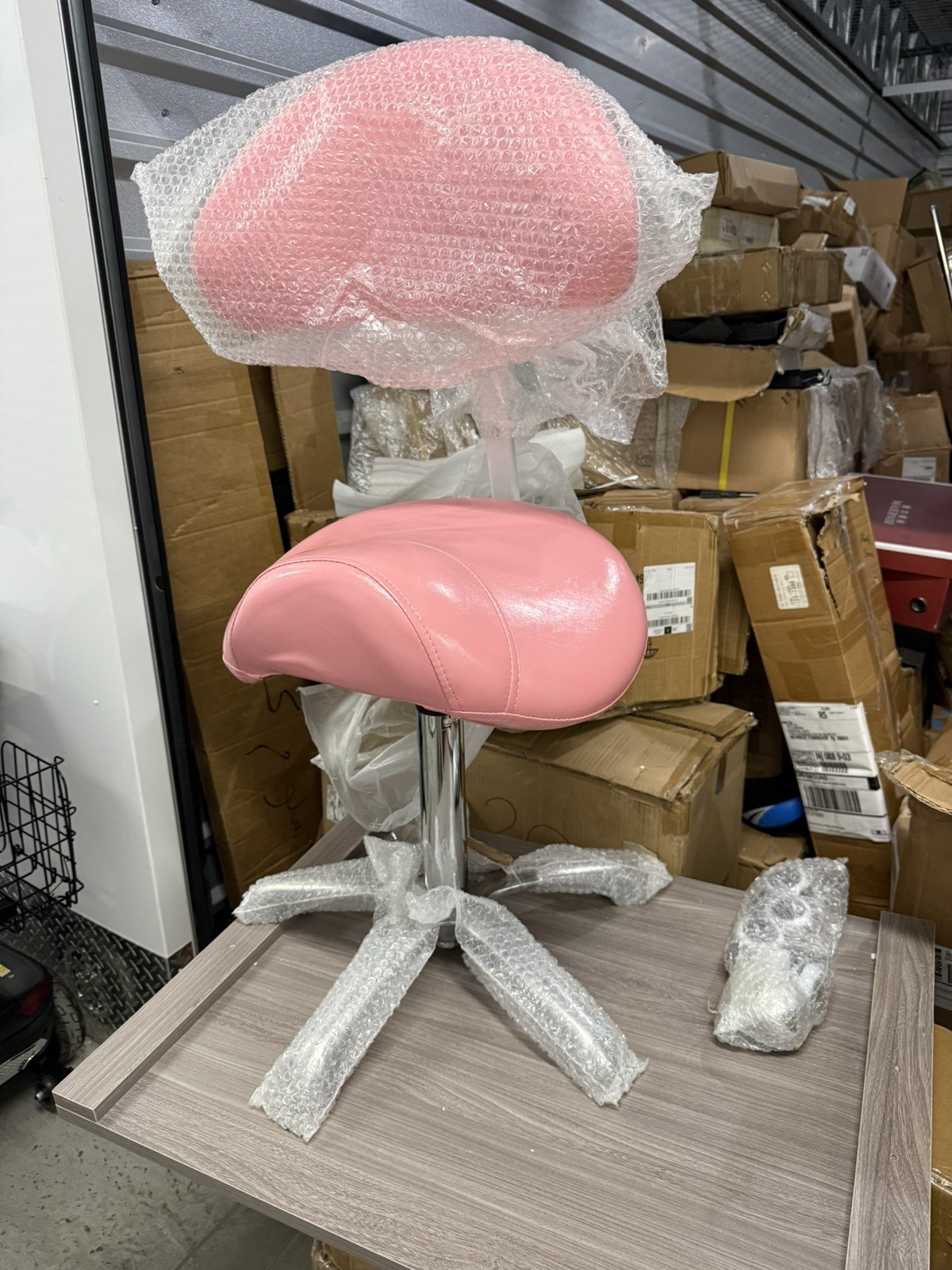 Saddle Stool Chair with Back Support Footrest, Heavy-Duty(350LBS), Hydraulic ...