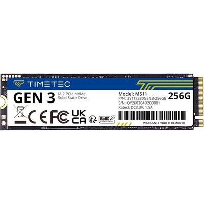 Timetec 256GB SSD NVMe PCIe Gen3x4 8Gb/s M.2 2280 3D NAND High 