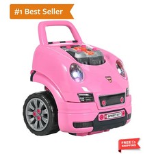 Truck Engine Toy Kids Mechanic Set with Lights for Kids Aged 3 Pink
