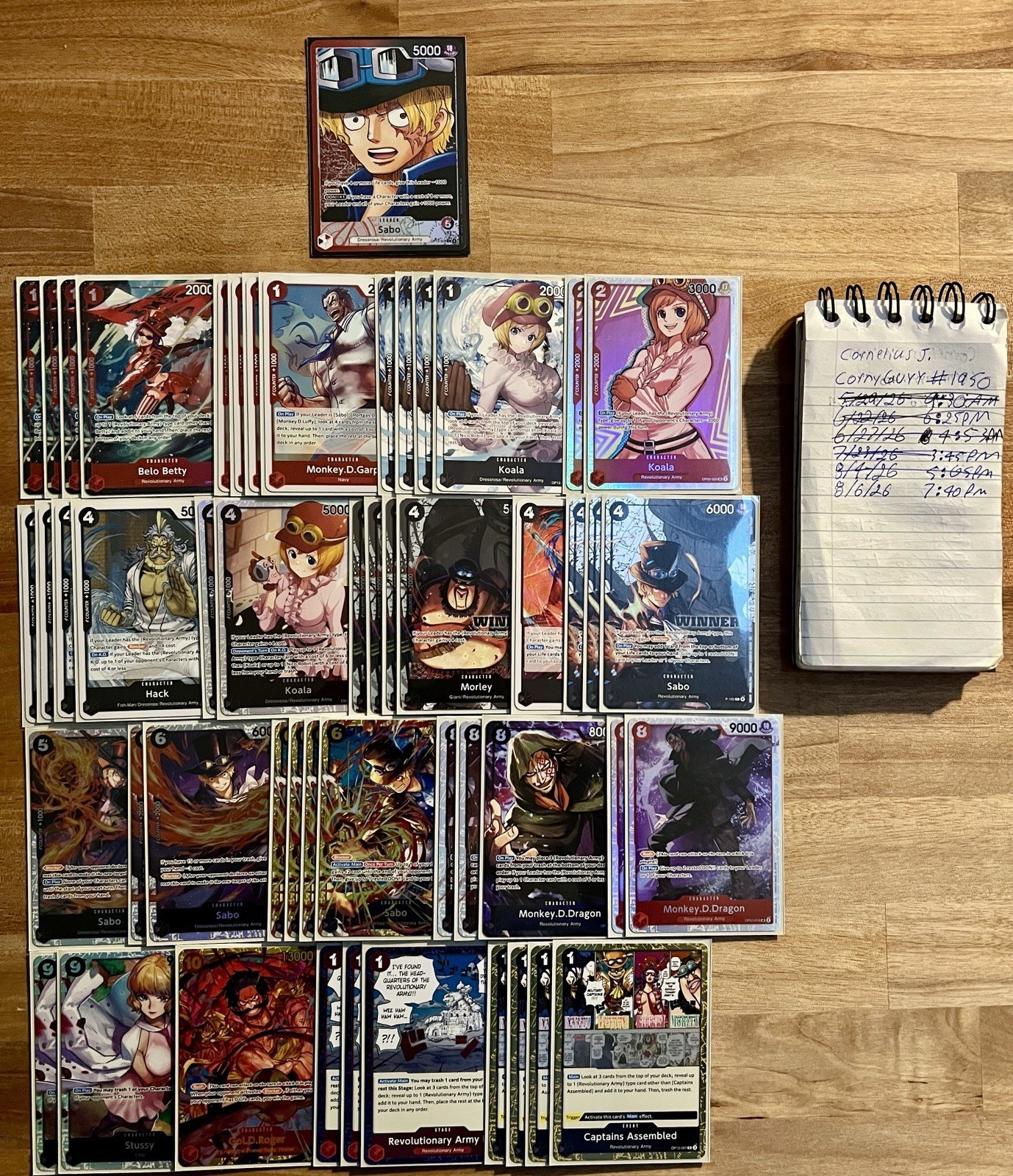 One Piece OP13 Red Black Sabo Deck Core