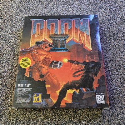 DOOM II PC Game Big Box 3.5 Floppy Original Box Vintage 1994 Instruction Manual 