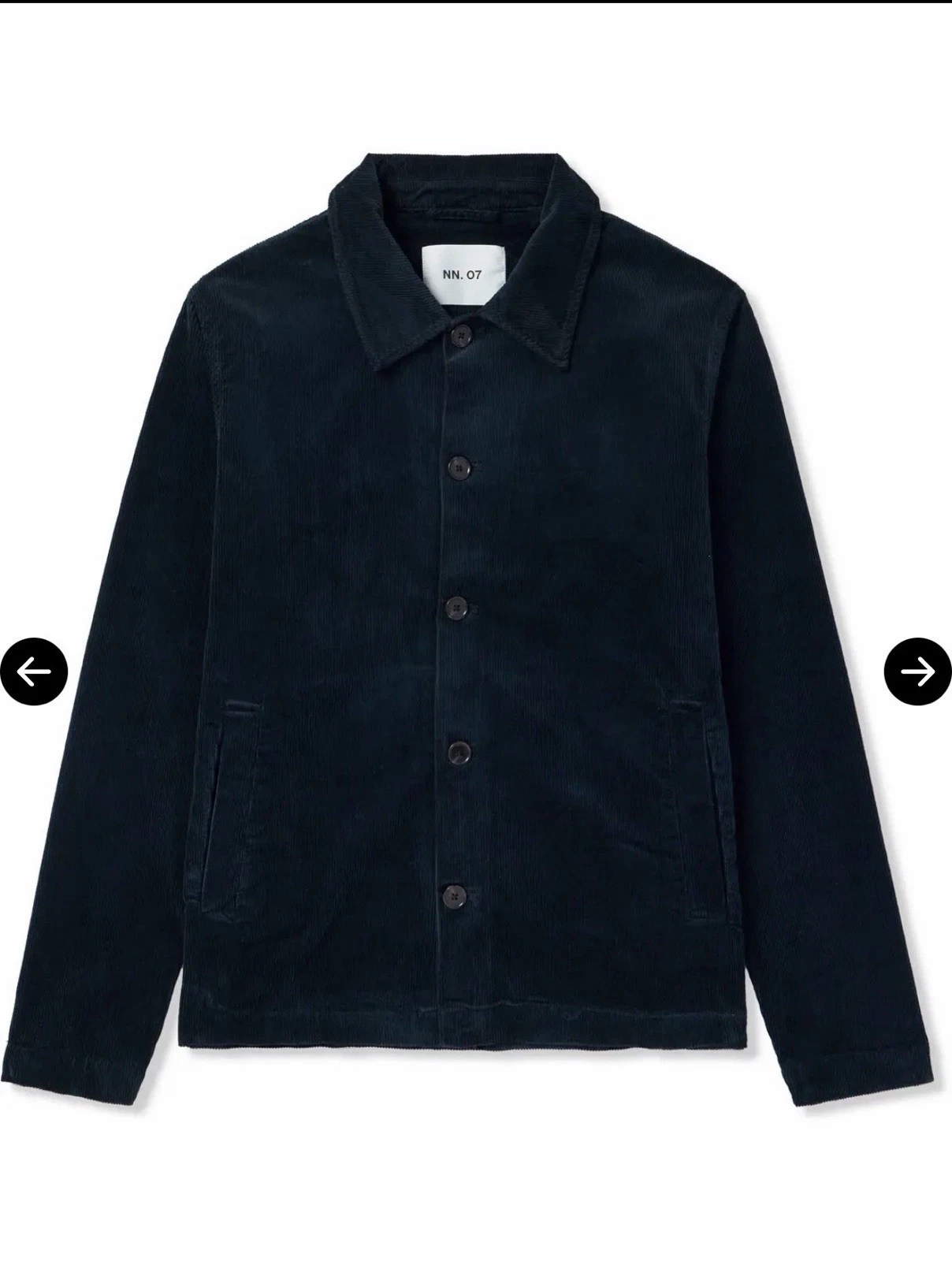 NN07 No Nationality, Navy Corduroy Overshirt Or Shacket - XL image 5
