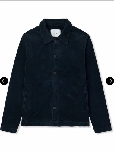 NN07 No Nationality, Navy Corduroy Overshirt Or Shacket - XL image 5
