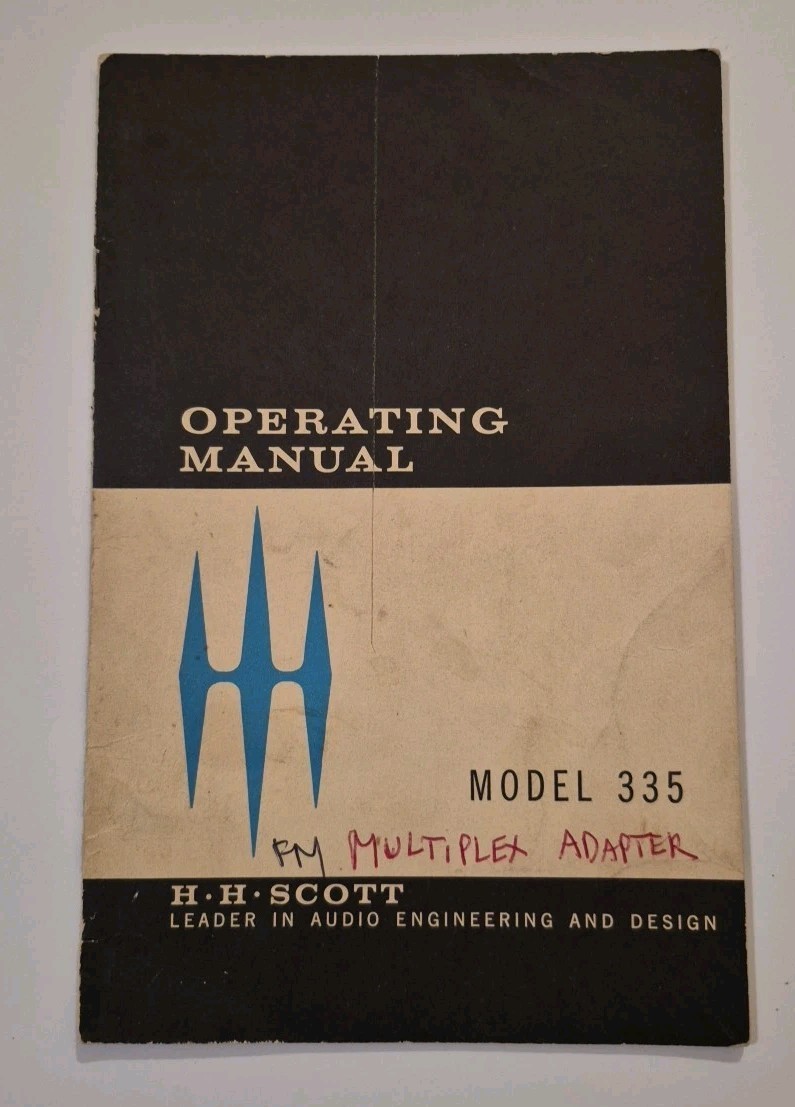 ORIGINAL Vintage Scott Operating Manual Model 335  8 Pages Used n