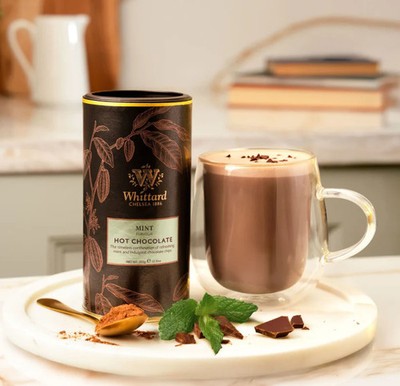 Whittard Chelsea Mint Hot Chocolate, Premium Flavoured with Chocolate Chips 350g