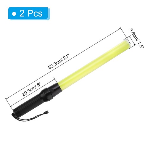 21inch Traffic Wands, 2Pcs 2 Flashing Modes LED Traffic Warning Light, Yellow - Picture 2 of 6