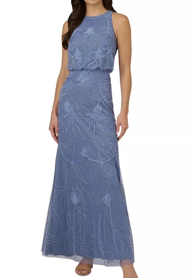 chinese dress ladies ADRIANNA PAPELL AP1E210884 PETITE BEADED MERMAID DOLMAN SLEEVE