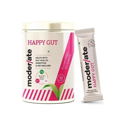 Moderate Happy Gut Pre & Probiotic Supplement, fördert die Darmgesundheit, 15...