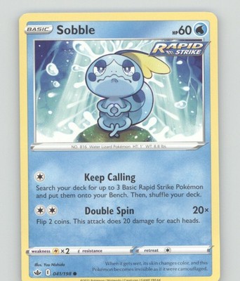 SOBBLE 041/198 COMMON CHILLING REIGN POKEMON LIGHTLY PLAYED NISHIDA