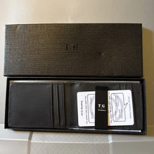 Toughergun Slim RFID Wallet for Men with Money Clip / ID Window ribbed