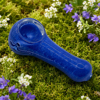 Royal Cobalt Pocket Mini Glass Spoon Pipe   3-3.5 Inch Blue Hand Pipe
