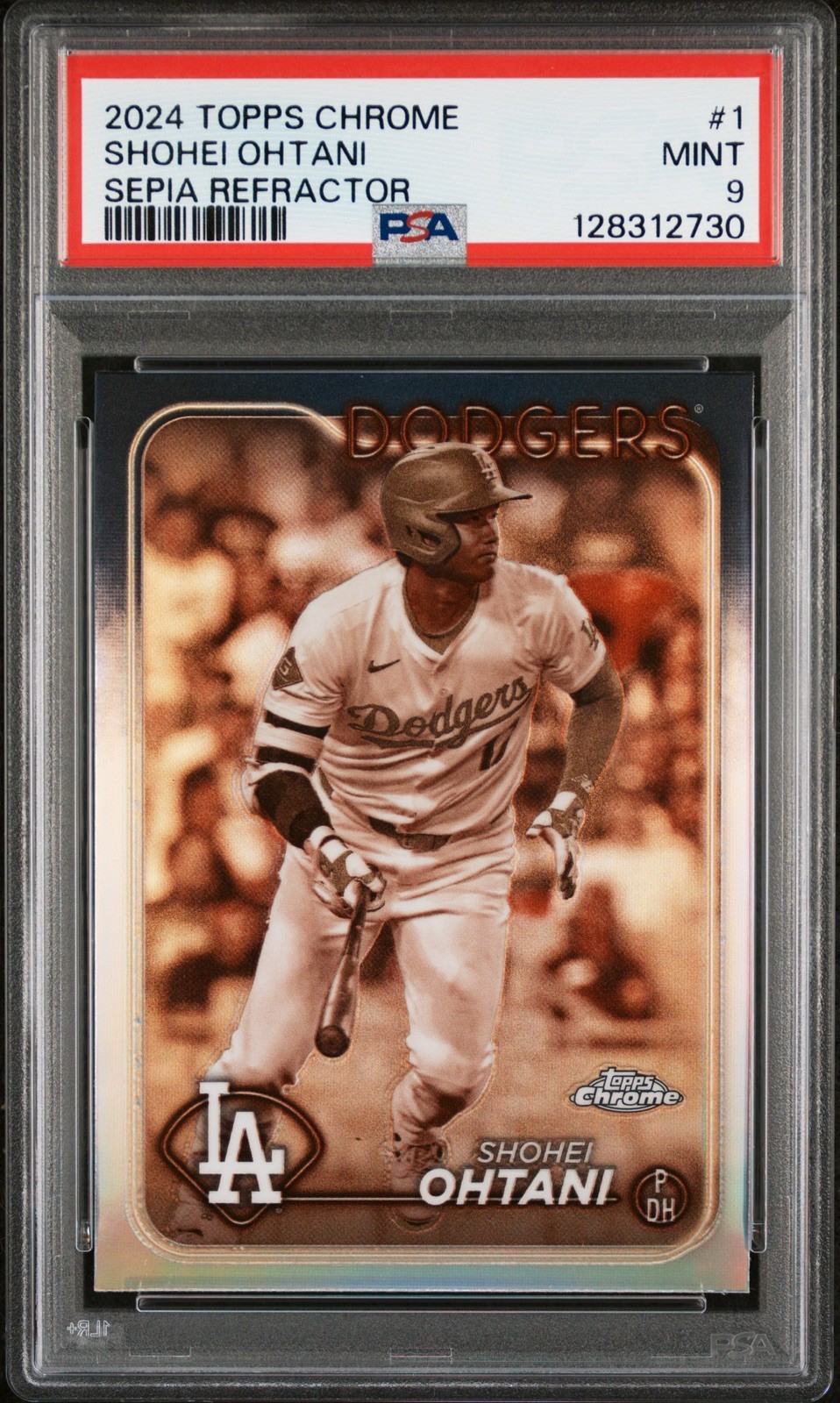 スポーツ選手 Shohei Ohtani Topps 1/1 Shohei Ohtani 2024 Topps Chrome #1 Sepia Refractor Price Guide