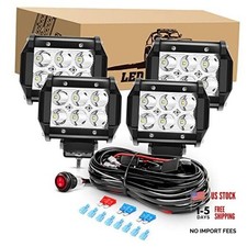 4PCS 18W LED Pods Spot Light Bar Fog Light 4Pcs LED Pods Wiring Harness