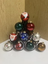 Wrought Iron Ornament Or Ball Candle Tree Pyramid 9” Tall 12” Wide