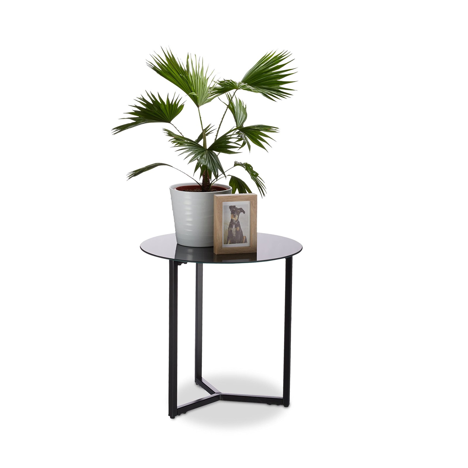 Table d'appoint ronde en verre anti-rayures pour résoudre le manque de place