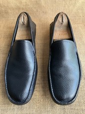 PRADA Mens Black Leather Slip On Driving Loafers Shoes Size UK 8  US 9