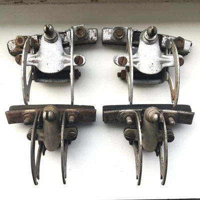 Set X4 Front & Rear 1930's 'RESILION' Cantilever Brake Anchors, Blocks & Shoes - Image 1 of 2