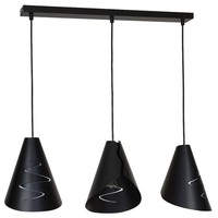 Trendy Pendelleuchte 3X E27 Schwarz HäNgelampe Lampe Decke Modern HäNgeleuchte
