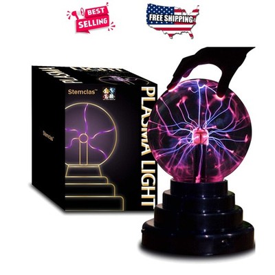 Plasma Ball Light Touch Activated 3in USB Powered Tabletop Sphere for Room Decor