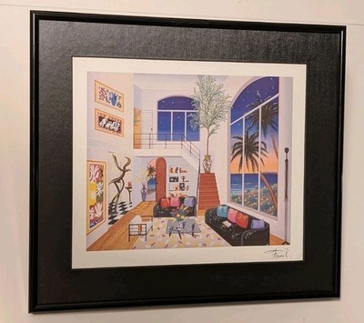 Francoise Fanch Ledan signed Stereo lithograph Interior w 3 Matisse