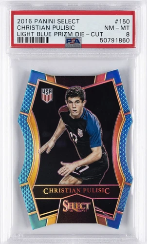 2016 PANINI SELECT #150 CHRISTIAN PULISIC ROOKIE RC #/249 PSA 8
