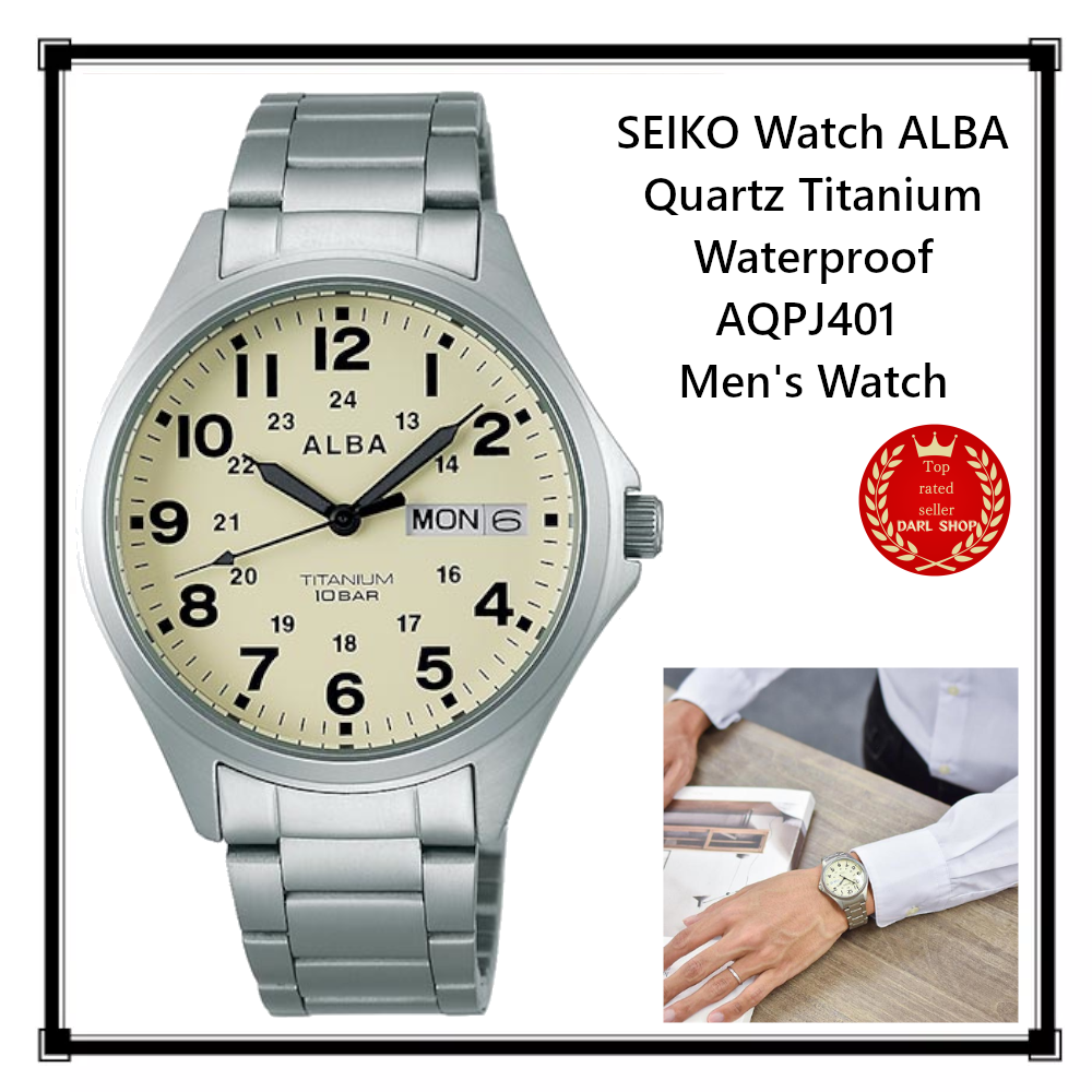 SEIKO Watch ALBA Quartz Titanium Waterproof AQPJ401 Men's Watch