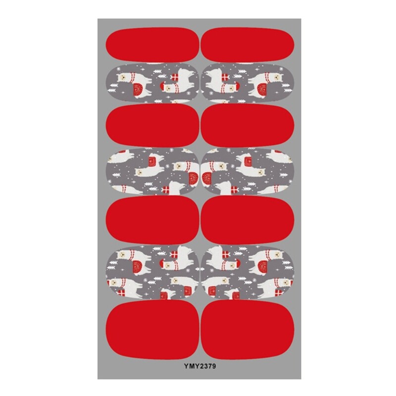 Christmas Adhesive Nail Polish Stickers Nail Art Full Wrap Sticker Nail