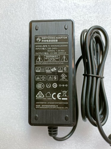 Genuine Switching Power Adapter Fujia FJ-SW20261203000 100-240V12V3000mA Charger