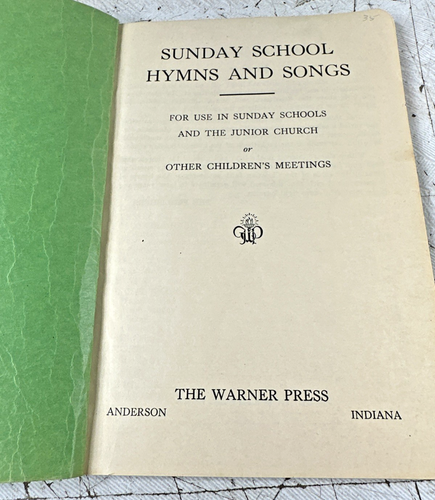 VTG 1931 Sunday School Hymns and Songs A Warner Press Publication Paperback - Imagen 2 de 5