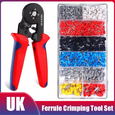 Crimpzange Set 1200tlg Klemme Aderendkabelschuh Aderendhülse + Crimper Zange