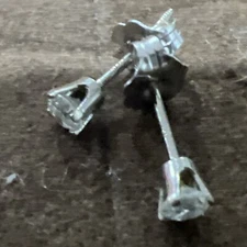 Finecraft 1/10 ct Diamond Halo Stud Earrings in 14 K White Gold