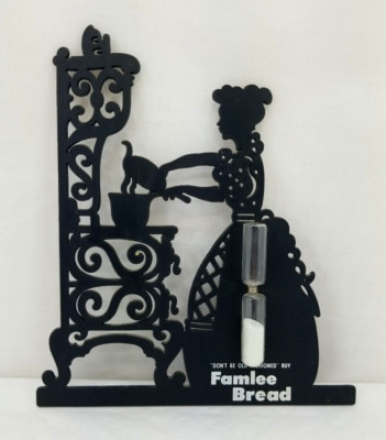 Vintage FAMLEE Bread Advertising Sand Egg Timer Women Stove