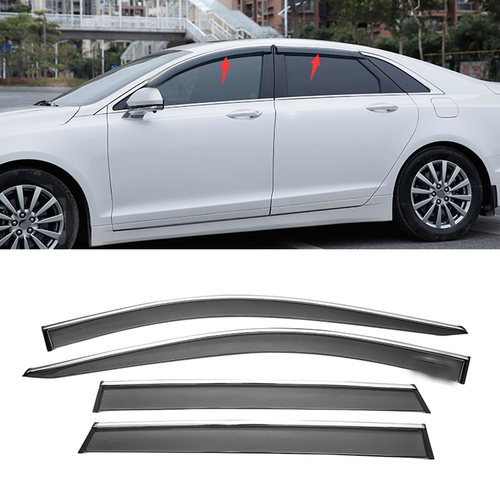 4PCS Window Visor Vent Shades Sun Rain Guard Deflector For Lincoln MKZ