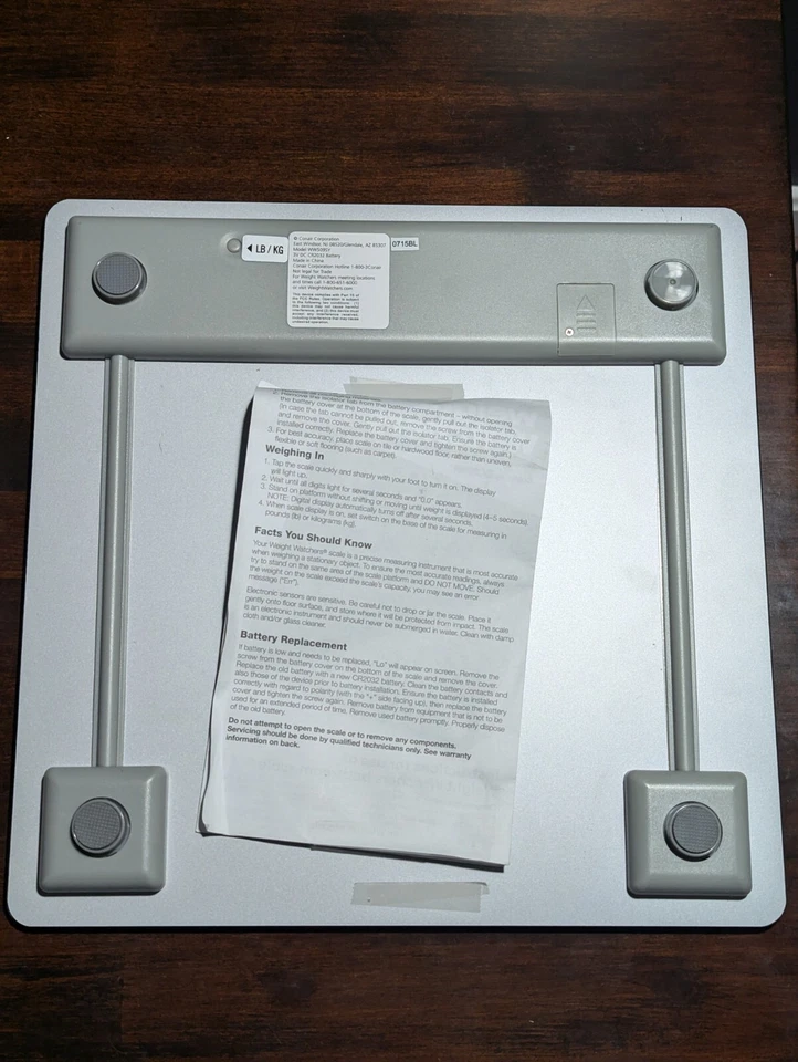 Durable Weight Watchers by Conair Digital Painted Glass Scale New Model WW509SY - Image 3 of 4