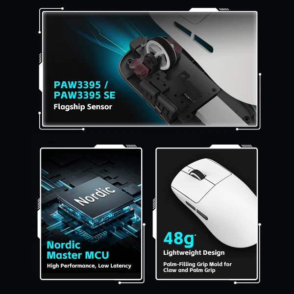 VXE Dragonfly R1 Pro Max Wireless Lightweight Gaming Mouse – PAW3395 26000 DPI - Image 3 of 4