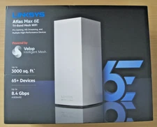 Linksys Atlas Max 6E Tri-Band Mesh WiFi 6E System MX8501 MX8500 New Open Box
