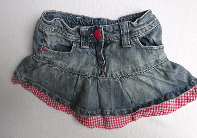 MEXX - Mädchen Jeans Rock / kurzer Skort mit Voilant  - Gr. 98 -  Blau