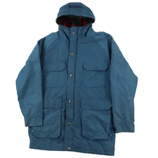 VTG Woolrich Jacket Men Medium Blue Mountain Parka Wool Lined 70s Chore Gorpcore
