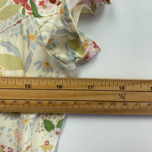 ODD MOLLY Beige Hannah Floral Print Flared Shirt Dress Size 0 / XS - Picture 7 of 9