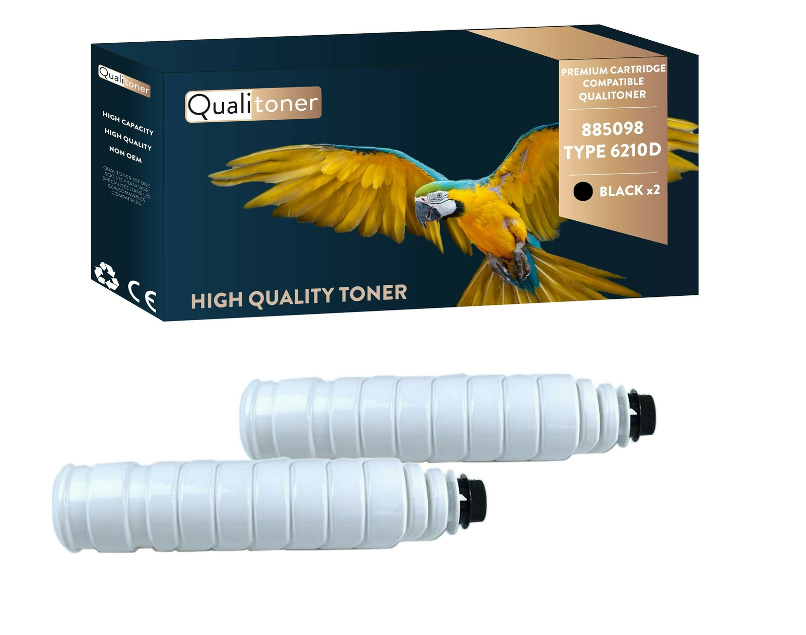 Toner 6210D RICOH AFICIO Qualitoner noir x2 résout les impressions pâles du bureau