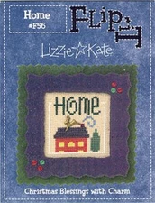 LIZZIE KATE: CHRISTMAS BLESSINGS FLIP IT HOME (W/CHARM) CROSS STITCH PATTERN
