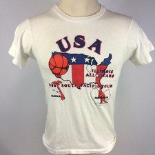 Vintage 80's USA Basketball T Shirt Illinois All Stars South Pacific Tour Hawaii