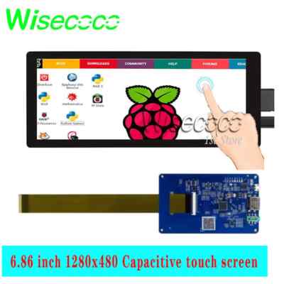 6.86'' 1280*480 Stretched Bar Lcd Screen Touch Panel HDMI Control Board Display