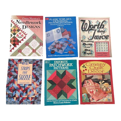 Quilting Quilt Craft Books Lot of 6 Variety Granny Quilt Strips Sizzle Scraps